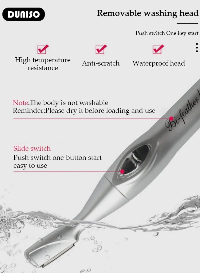DUNISO Electric Eyebrow Trimmer, Rechargeable Painless Hair Remover, Detachable Cordless Eyebrow Hair Remover with LED Display, Facial Hair Remover for Women - Image 2