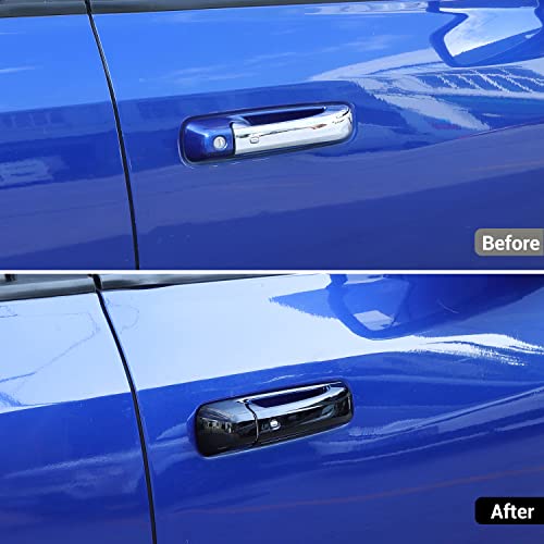 Hoolcar Exterior Door Handle Covers Outside Doorknob Cover for 2010-2017 Dodge Ram, Black - Image 2