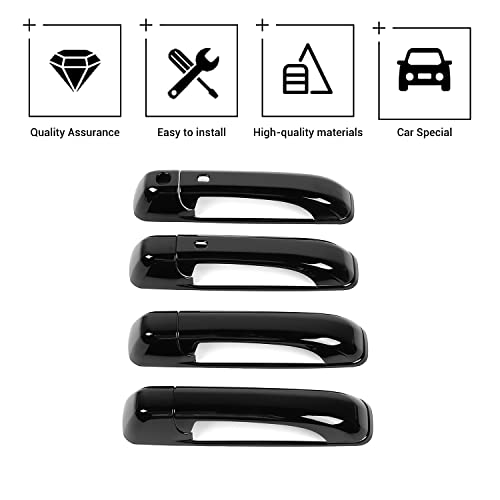 Hoolcar Exterior Door Handle Covers Outside Doorknob Cover for 2010-2017 Dodge Ram, Black - Image 3
