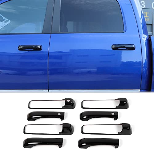 Hoolcar Exterior Door Handle Covers Outside Doorknob Cover for 2010-2017 Dodge Ram, Black - Image 1