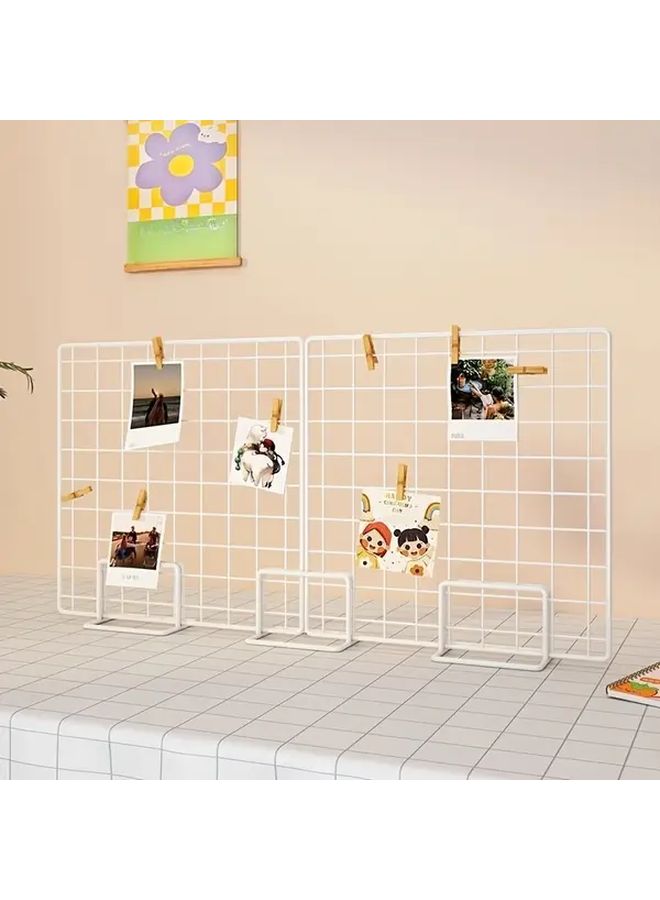 White Base Metal Photo Display Stand Adjustable Height Frame For Home Cafe Office - Image 5