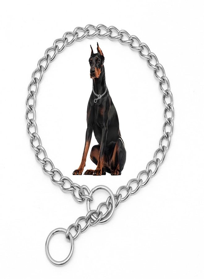 TELEYI Silver Dog Chain Collars,SUS304 Stainless Steel Dog Collar Metal Slip Link Martingale Collar Training Heavy Duty Boys Puppy Collars for XXS XS Small Medium Large Big Breed Dogs,XXS - Image 1