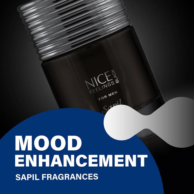 Sapil Nice Feelings Black Eau De Toilette 75ml for Men - Aromatic Fougere Fragrance - Image 5