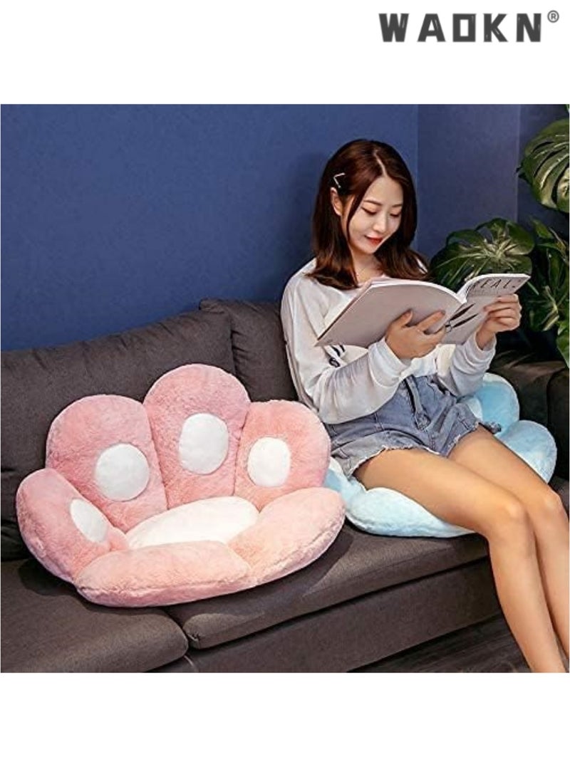 WAOKN Cat Paw Cushion- Kawaii Cozy Cute Seat Cushion, Cat Paw Shape Lazy Sofa Office Chair Cushion,Office Cozy Warm Seat Pillow,Plush Sofa Cushion Home Decoration (Pink,80x70cm) - Image 5