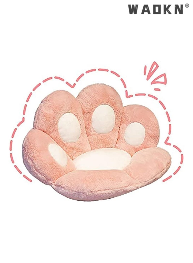 WAOKN Cat Paw Cushion- Kawaii Cozy Cute Seat Cushion, Cat Paw Shape Lazy Sofa Office Chair Cushion,Office Cozy Warm Seat Pillow,Plush Sofa Cushion Home Decoration (Pink,80x70cm) - Image 1