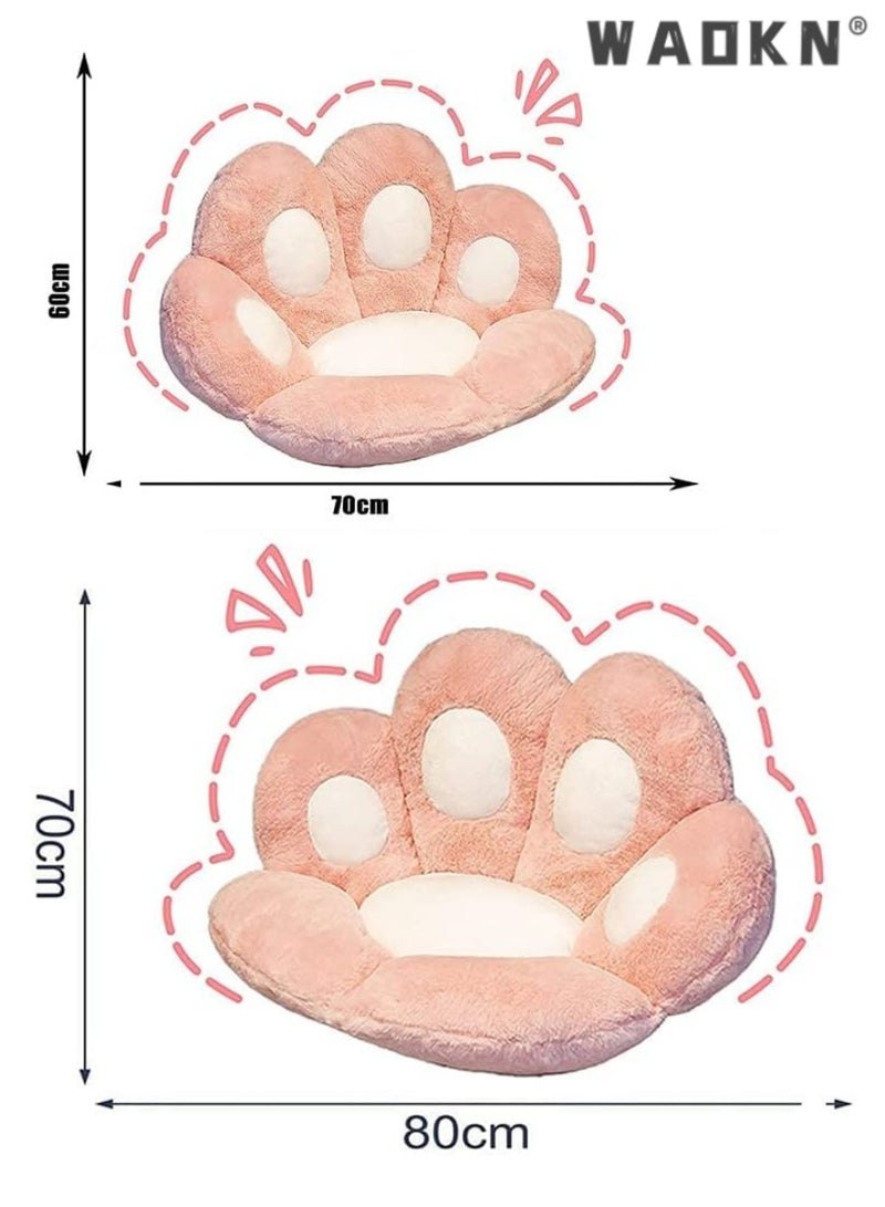 WAOKN Cat Paw Cushion- Kawaii Cozy Cute Seat Cushion, Cat Paw Shape Lazy Sofa Office Chair Cushion,Office Cozy Warm Seat Pillow,Plush Sofa Cushion Home Decoration (Pink,80x70cm) - Image 2