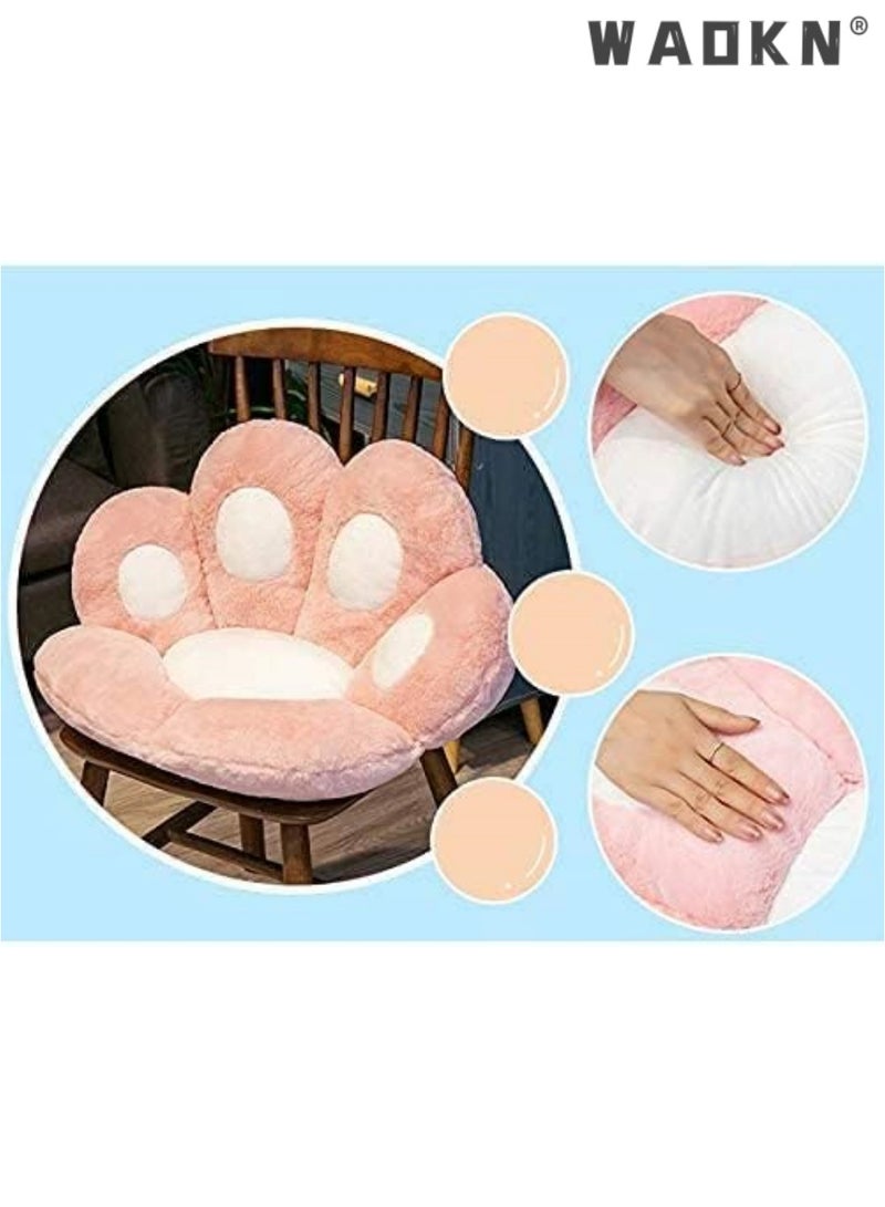 WAOKN Cat Paw Cushion- Kawaii Cozy Cute Seat Cushion, Cat Paw Shape Lazy Sofa Office Chair Cushion,Office Cozy Warm Seat Pillow,Plush Sofa Cushion Home Decoration (Pink,80x70cm) - Image 4