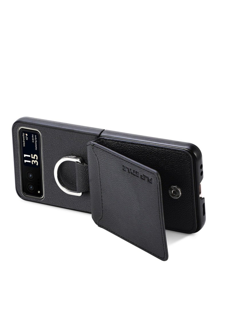 Y&D Wallet Case Compatible with Motorola Razr+ 2023, PU Leather Protective Phone Kickstand Full Coverage Pocket Ring Case, for 2023 - Image 5