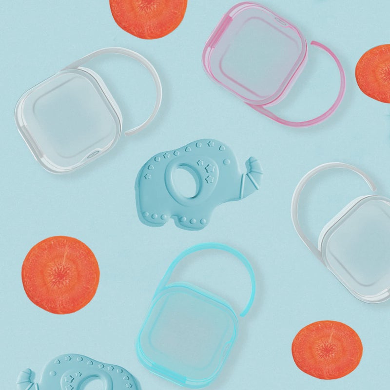 LANEYLI Pacifier Case Pacifier Holder Case Pacifier Clip Binky Holder Case Pacifier Box Pacifier Accessories 2 Pack Clear Hook Design - Image 3