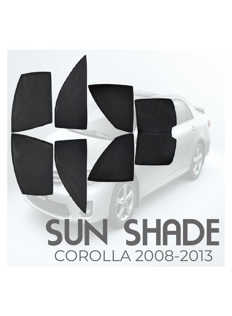 Magnetic Sunshades for TOYOTA COROLLA 2008-2013, Custom Fit Full Window Sun Shade Set, UV Protection, Heat Insulation, Privacy Screen, 7-Piece Car Window Mesh Curtain Visor Kit