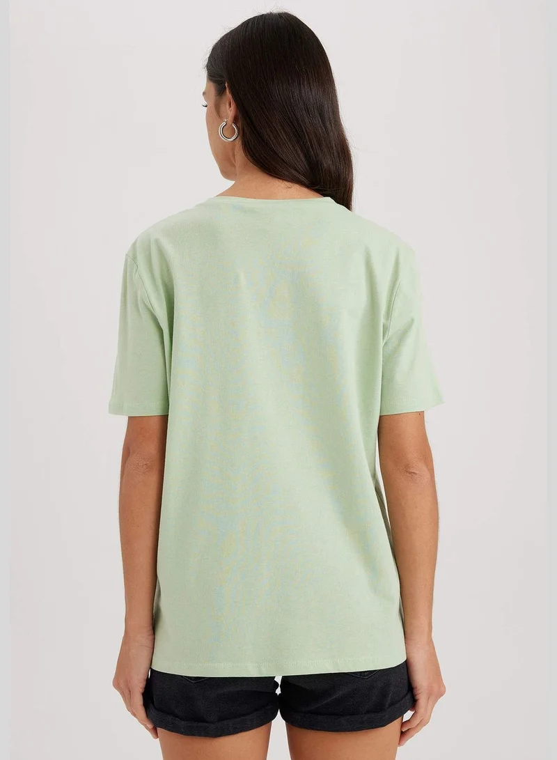 DeFacto Woman Crew Neck Knitted Short Sleeve T-Shirt