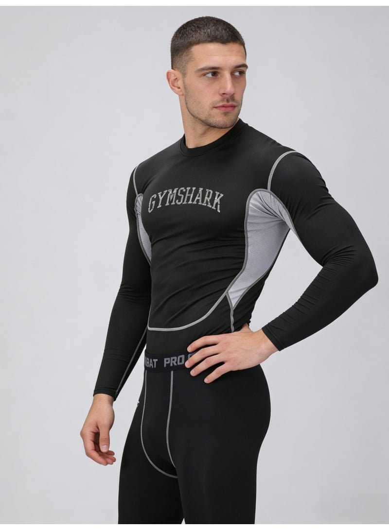 Gymshark Men’s Black Compression Long-Sleeve Athletic Shirt - Image 5