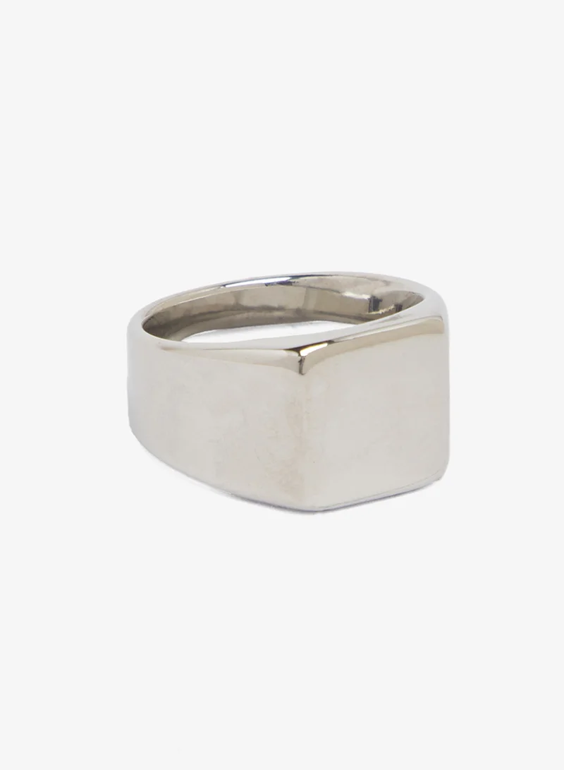Seventy Five Stainless Steel Square Signet Rings