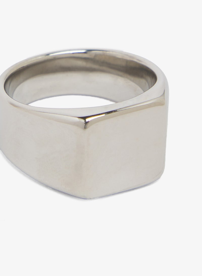 Seventy Five Stainless Steel Square Signet Rings - Image 3