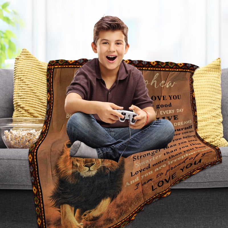 Nahjiiem Nephew Blanket  Nephew Gifts from Auntie  Gifts for Nephew  Valentine's Day Gifts for Nephew 50""?60"" - Image 3