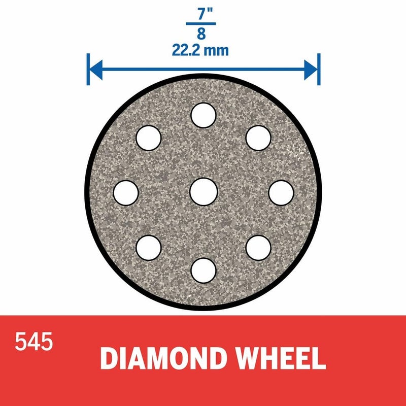 BOSCH Dremel 545 Diamond Cut-Off Wheel with Mandrel, 7/8” (22.2mm) Diameter, Cutting Rotary Tool Accessory (1 Piece) - Image 3