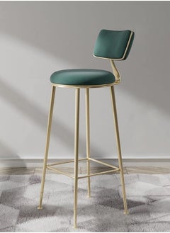 Generic 2PCS Bar Stool Bar Chair High Stool Casual Counter Stools Bar Chairs Modern Dining Chair with Back and Footrest for Home Restaurant and Pub(Green)  - Image 2