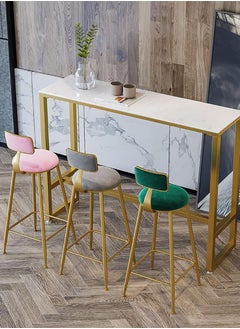 Generic 2PCS Bar Stool Bar Chair High Stool Casual Counter Stools Bar Chairs Modern Dining Chair with Back and Footrest for Home Restaurant and Pub(Green)  - Image 4
