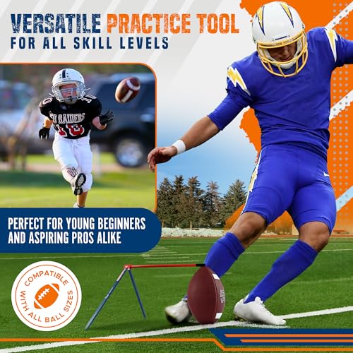 Trailblaze True Strike Pro Football Kicking Tee - Ultimate Football Tee Compatible with All Ball Sizes, Bonus Goal Kicking Tracker, Field Goal Football Holder - Image 2