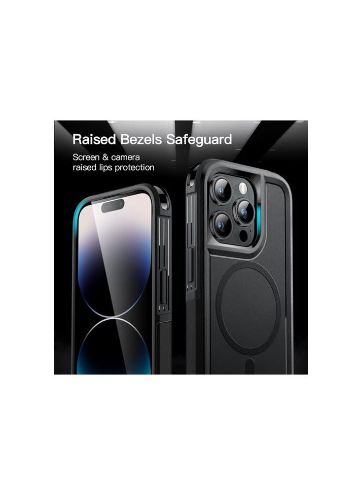 جي تيك حافظة JETech لهاتف iPhone 14 Pro مقاس 6.1 بوصة متوافقة مع MagSafe، حماية قوية بطبقة مزدوجة شديدة التحمل، غطاء مغناطيسي قوي للهاتف مقاوم للصدمات (أسود) - Image 5