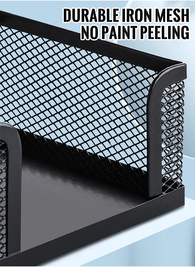 Pen Holder for Desk 6 Pieces Mesh Desk Organizer set 3 Compartments pens holder Mail Organizer Letter Holder Home Office Supplies Caddy Storage Baskets for Desktop Accessories