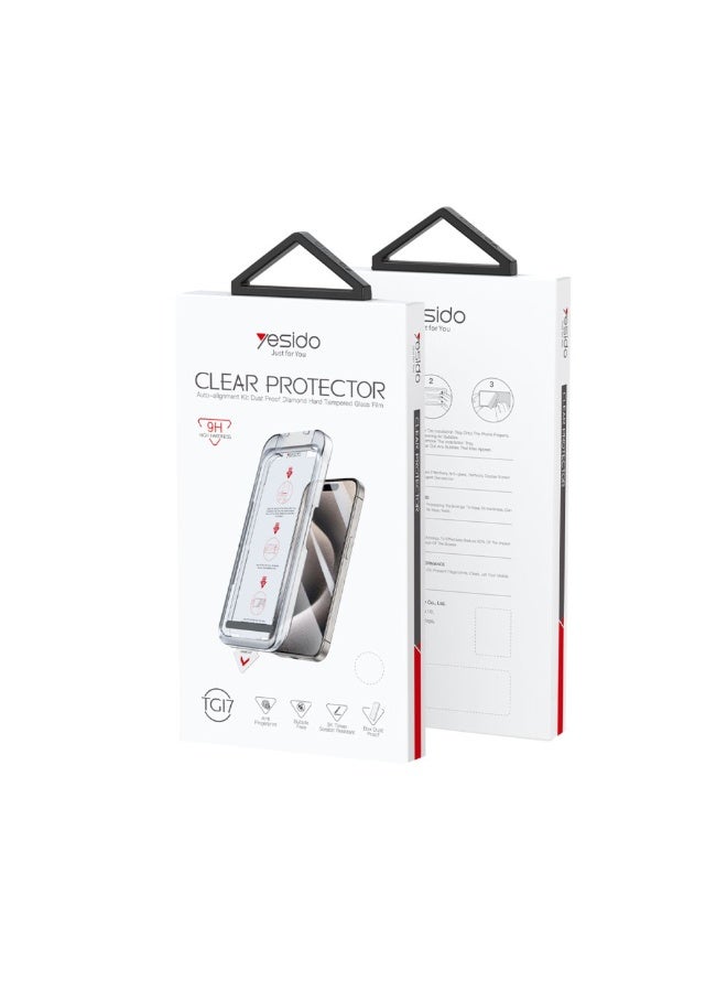 يسيدو واقي شاشة زجاجي من Yesido لهاتف iPhone 15 Pro TG17 AutoKit - أسود - Image 2