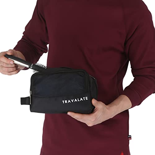 TRAVALATE ® 3 Zipper Travel Toiletry Bag, Durable Polyester Shaving Kit, Large Toiletry Kit For Men And Women - Black (23 X 12 X 16 Cm) - Image 5