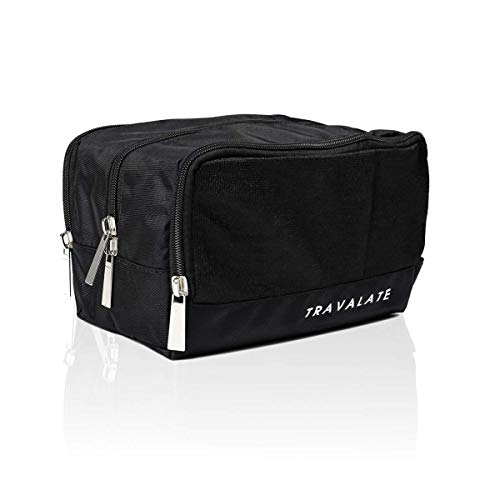 TRAVALATE ® 3 Zipper Travel Toiletry Bag, Durable Polyester Shaving Kit, Large Toiletry Kit For Men And Women - Black (23 X 12 X 16 Cm) - Image 1