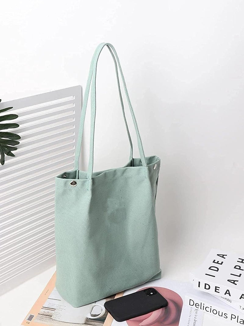 Glowic Large Canvas Tote Bags For Women With Zipper | Shopping Bag For Grocery, Travel, Beach | Shoulder Handbags For Women, College Bags For Girls Stylish Trendy(Wbag-041), Green - Image 5