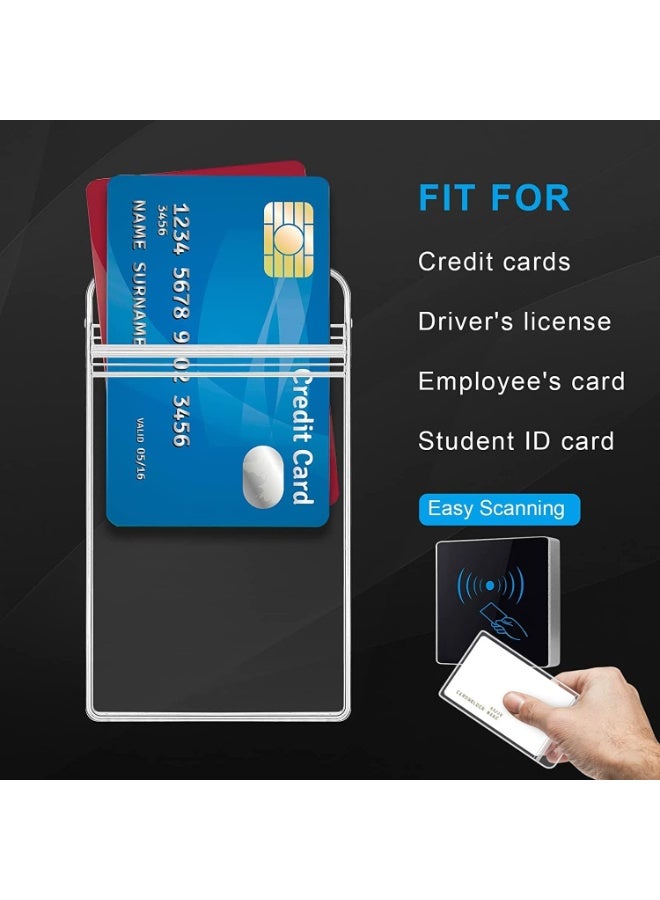 مكينت 05 قطع من حبل التعليق الشفاف الممتاز مع حامل شارة لبطاقة الهوية، حامل بلاستيكي شفاف قابل للإغلاق ومقاوم للماء مع حبل تعليق للرقبة ومشبك خطاف على شكل حرف J للوصول إلى العمل والمدرسة والمكتب (عمودي) - Image 5