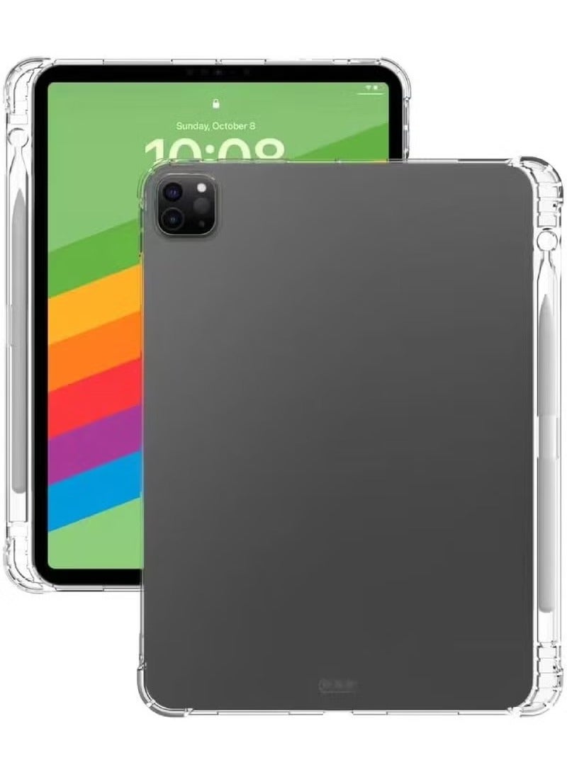Rock Pow For iPad Pro13 inch Case (M4 2024) Anti-Scratch Crystal Clear TPU Rubber Soft Skin Silicone Built-in Stylus S Pen Holder Protective Case for iPad Pro 13inch  - Image 2