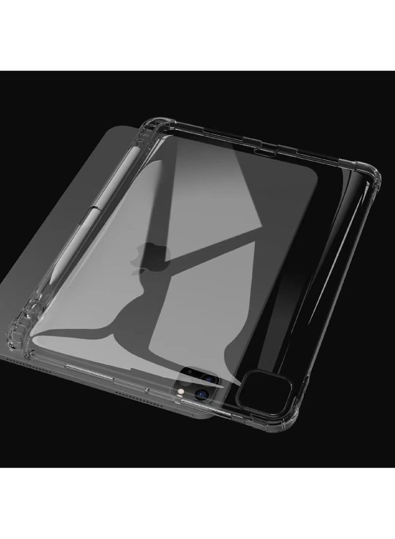 Rock Pow For iPad Pro13 inch Case (M4 2024) Anti-Scratch Crystal Clear TPU Rubber Soft Skin Silicone Built-in Stylus S Pen Holder Protective Case for iPad Pro 13inch  - Image 4