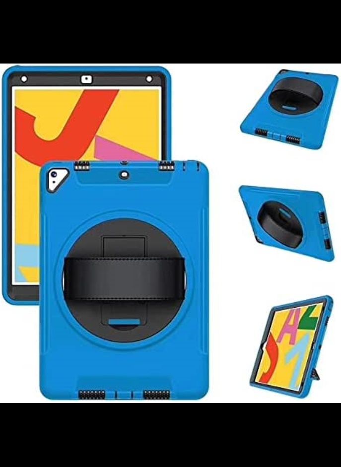 Rugged Case for iPad Mini 4/5, Shockproof, Impact Resistant Cover, iPad Rugged Case with Kickstand, Full Body Protective Cover for kids, Drop Protection, Blue.
