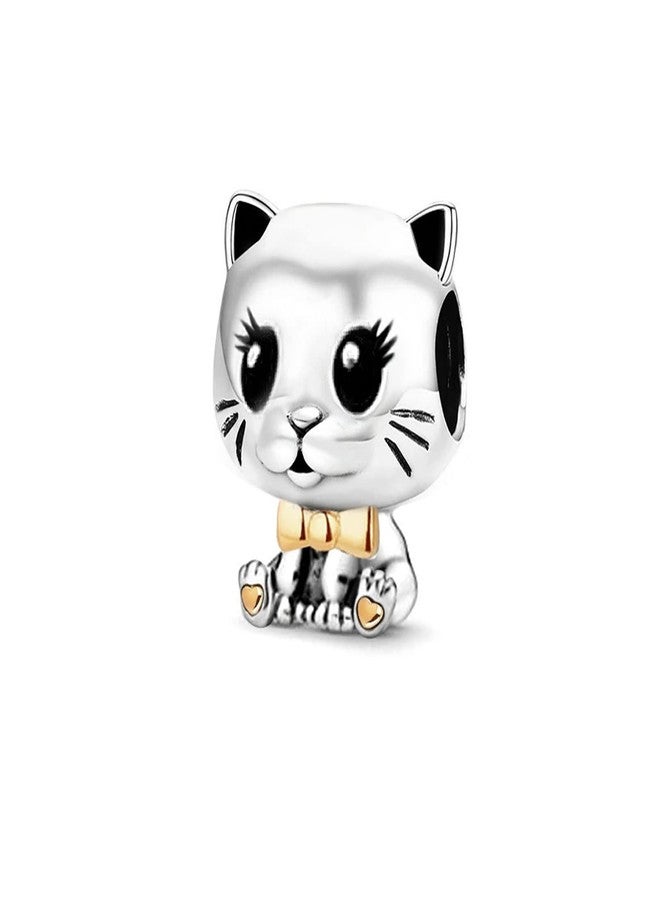 MiiFort Cute Cat Kitty Charm fits Pandora Charms Bracelets Birthday Jewelry Gift for Women Daughter Sister Granddaughter Friendship Niece