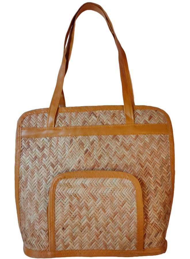 CLASSIQUE Shital Pati Bamboo Bag Medium Shoulder bag Handmade Jute Eco Friendly Bag Specially for Ladies - Image 1