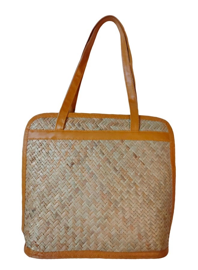 CLASSIQUE Shital Pati Bamboo Bag Medium Shoulder bag Handmade Jute Eco Friendly Bag Specially for Ladies - Image 3