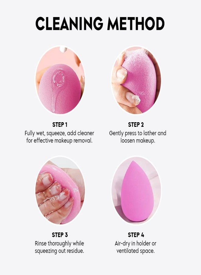 Gleva Professional Makeup Blender Sponge Set for Face Makeup with Cotton Pad and Powder Puff Perfect for Women & Girls Makeup Blender Set - Soft, Latex-Free, Reusable & Washable Sponges (Pack of 5) - Image 2