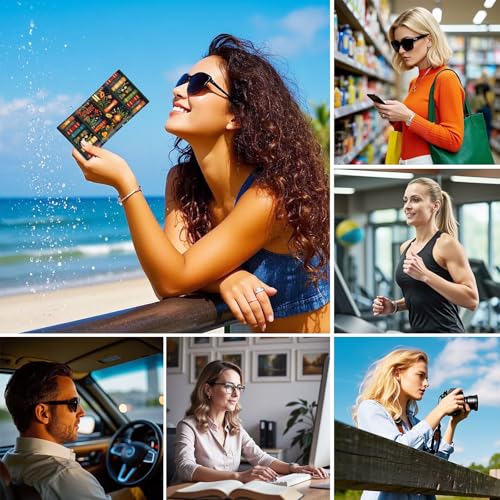 Mcapirivo Sunglasses Eyeglass Glasses Case Soft,7X3.5inches, Portable Pu Leather Squeeze Top Sunglasses Holder Bag Pouch for Women Men Vintage Library Bookshelf - Image 2