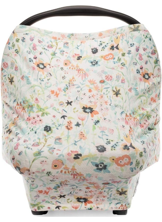 Parker Baby Co. Parker Baby Co. 4 in 1 Car Seat Cover for Girls - Stretchy Carseat Canopy, Nursing Cover, Grocery Cart Cover, High Chair Cover  - Image 1