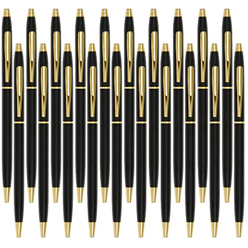 Cambond Black Pens Ballpoint Pen - Bulk Black Ink 1.0 mm Medium Point Smooth Writing for Men Women Police Uniform Office Business, 20 Pack (Black) - Image 1