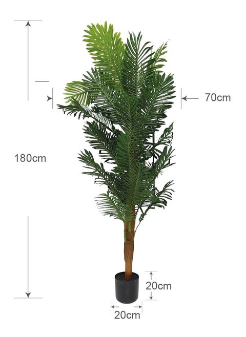 Artificial Tree Fake Areca Palm Tree Faux Tropical Palm Plant Dypsis Lutescens Plants Realistic Decorative Trees with Lifelike Leaves and Branches in Nursery Pot  180x70x70cm