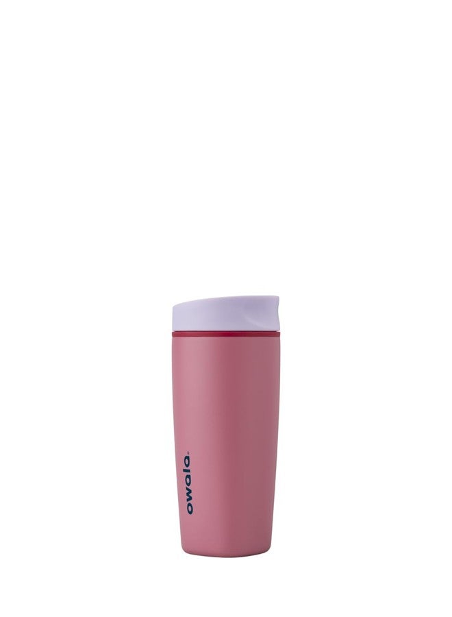 Owala SmoothSip Slider Insulated Stainless Steel Coffee Tumbler, Reusable Iced Coffee Cup, Hot Coffee Travel Mug, BPA Free 12 oz, Purple/Pink (Crochet Queen) - Image 1