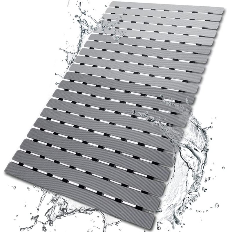 BEMISO Shower Mat Non Slip Bathtub Mat with Suction Cups and Drain Holes 275 x157 Inch Bath Mat for Tub  ShowerEasy DryEasy to CutEcoFriendly