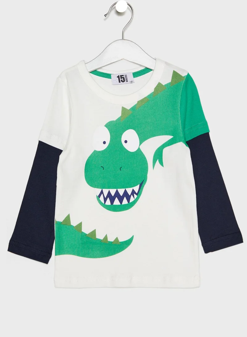 Fifteen Minutes Taped Dinosaur T-Shirt