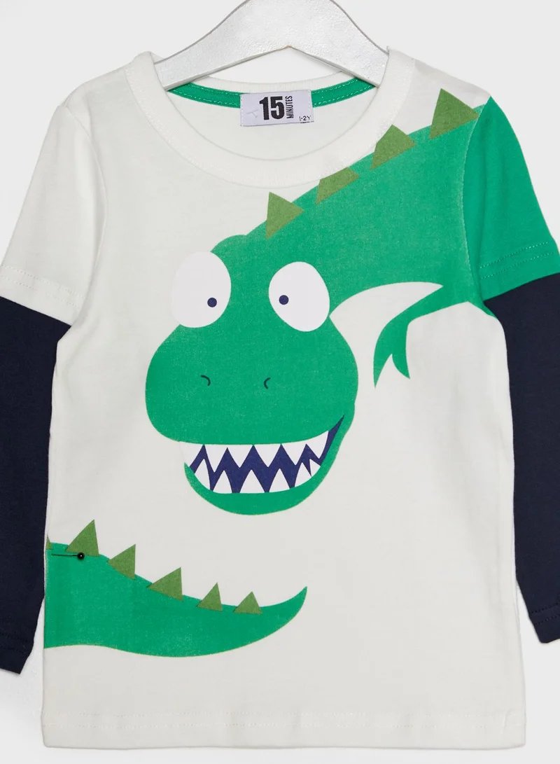 Fifteen Minutes Taped Dinosaur T-Shirt