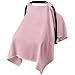 C COMCROSFLY Baby Car Seat Cover 100 Muslin Carseat Cover Universal Carseat Covers Baby Girl Infant Car Seat Cover for Sun Bug and Comfort Protection Pink - Image 2