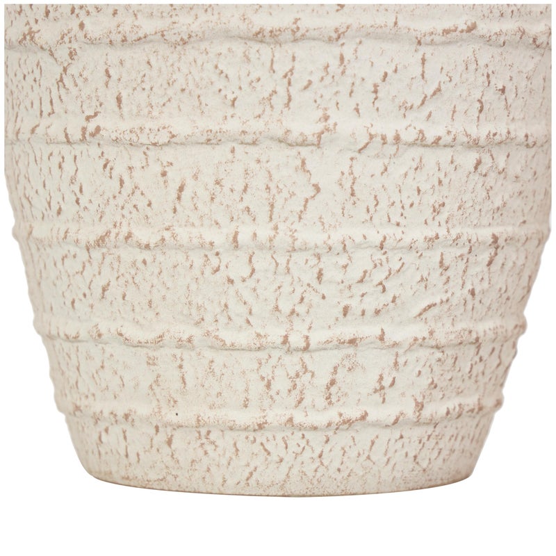 Deco 79 Ceramic Decorative Vase Textured Centerpiece Vases with Handles and Terracotta Accents, Set of 2 Flower Vases for Home Decoration 11', 9'H, Cream - Image 4