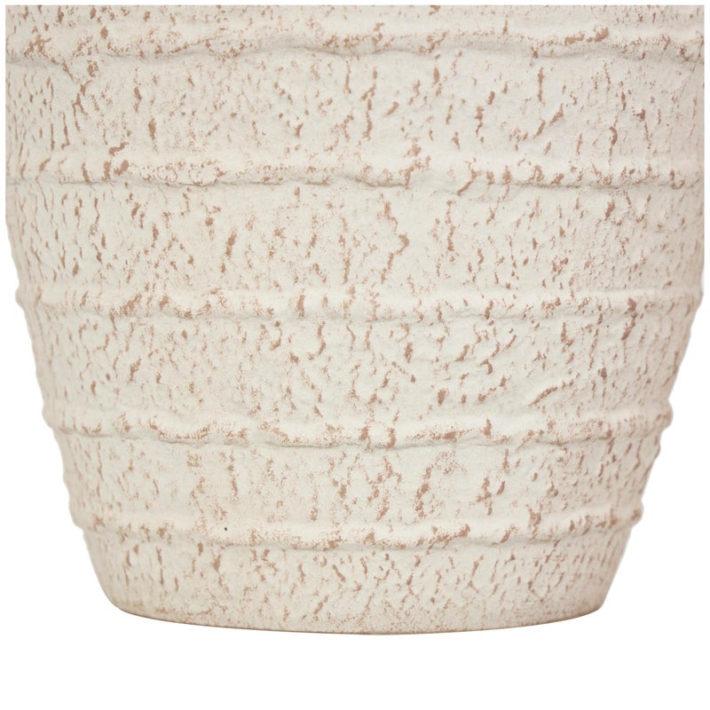 Deco 79 Ceramic Decorative Vase Textured Centerpiece Vases with Handles and Terracotta Accents, Set of 2 Flower Vases for Home Decoration 11', 9'H, Cream - Image 2