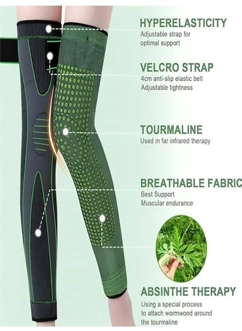 NOOA Leg Compression Sleeve Full Leg 2 Pack Long Self-Heating Knee Brace for Men Women Knee Support Protector for Running Weightlifting Workout and other Sport Size L - Image 5