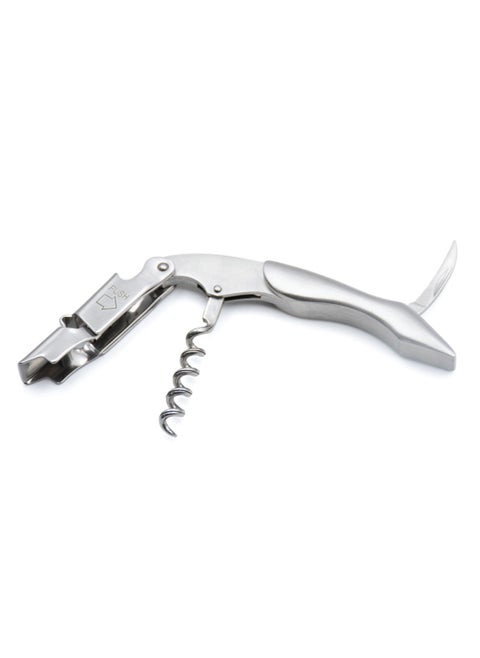 Multifunctional Waiters Corkscrew, Stainless Steel, Bottle Opener with Foil Cutter, Portable, Strong, Thick and Durable, Camping Knife, Silver